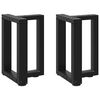 vidaXL Couchtischbeine T-Form 2 Stk. Schwarz 38x25x(42-43) cm Stahl
