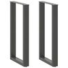vidaXL Bartischbeine U-Form 2 Stk. Anthrazit 50x(90-91) cm Stahl