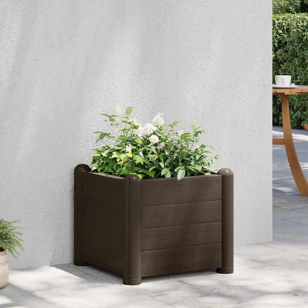vidaXL Garten-Hochbeet PP Mokka 43x43x35 cm