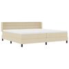 vidaXL Boxspringbett mit Matratze Creme 200 x 200 cm Stoff