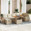 vidaXL 5-tlg. Garten-Sofagarnitur mit Kissen Beige Poly Rattan Akazie
