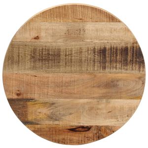 vidaXL Tischplatte &Oslash; 40x3,8 cm Rund Raues Massives Mangoholz