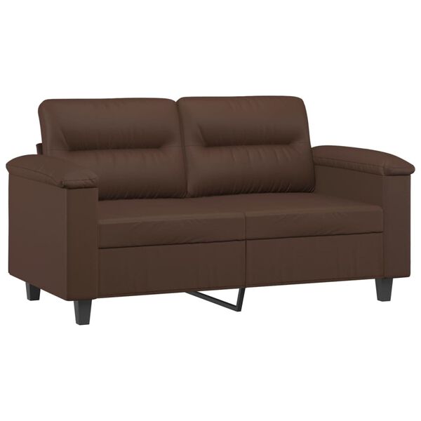 vidaXL 2-Sitzer-Sofa mit Kissen Braun 120 cm Kunstleder