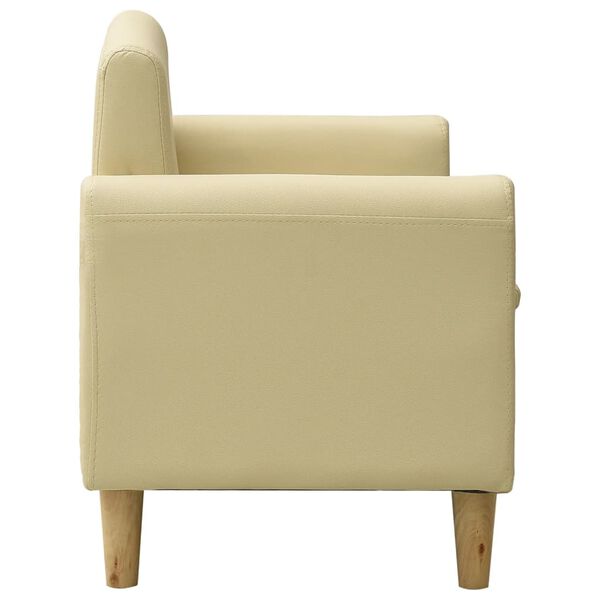 vidaXL 2-Sitzer-Kindersofa Cremewei&szlig; Kunstleder