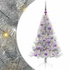 vidaXL K&uuml;nstlicher vorbeleuchteter Weihnachtsbaum Silber 120 cm PET