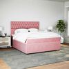 vidaXL Boxspringbett mit Matratze Rosa 180x200 cm Samt