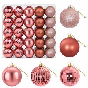 vidaXL Weihnachtskugelset 50 stk. Rosa und Ros&eacute; Durchmesser 8 cm