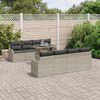vidaXL Gartensofa-set mit Kissen 7 pcs Hellgrau Poly-Rattan