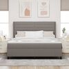 vidaXL LED Boxspringbett mit Matratze Taupe 180 x 200 cm Stoff