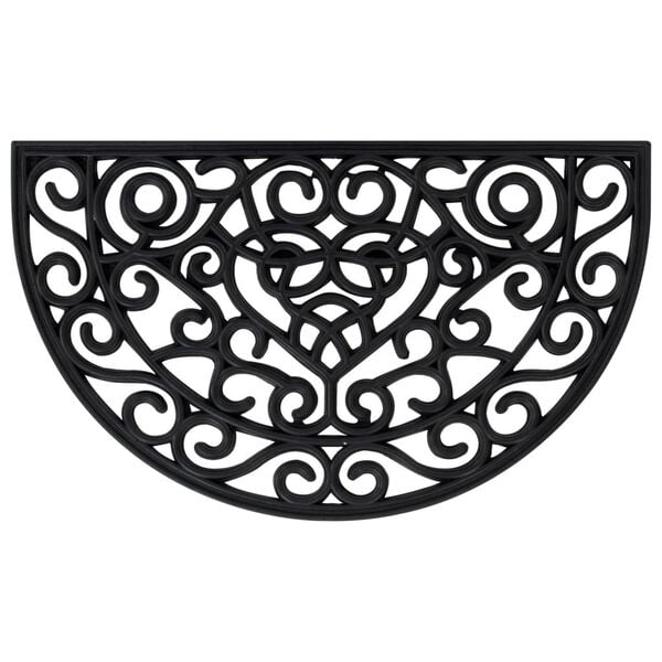 vidaXL Fu&szlig;matte Halbrund 45x75 cm Gummi