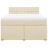 vidaXL Boxspringbett mit Matratze Creme 160x200 cm Stoff