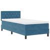 vidaXL Boxspringbett mit Matratze Dunkelblau 90 x 190 cm Samt
