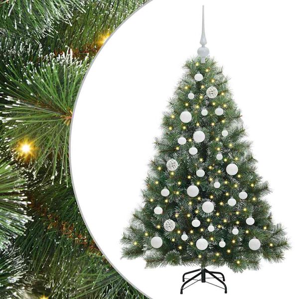 vidaXL Künstlicher Weihnachtsbaum mit 150 LEDs Grün 120 cm PE und PVC
