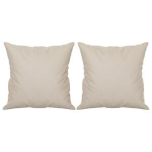 vidaXL Zierkissen 2 Stk. Creme 40x40 cm Mikrofasergewebe