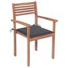 vidaXL Stapelbare Gartenstühle mit Kissen 8 Stk. Massivholz Teak