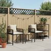 vidaXL Gartenm&ouml;bel Set 3 pcs Schwarz und Cremewei&szlig; PE-Rattan