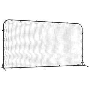 vidaXL Fu&szlig;ball-Rebounder Schwarz 366x90x183 cm HDPE
