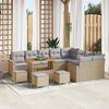 vidaXL Gartensofa-set mit Kissen 14 pcs Beige und Hellgrau Poly-Rattan