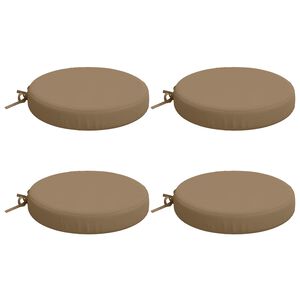 vidaXL Sitzkissen SOEST 4 stk. 100 % Polyester Taupe &Oslash; 35 x 7 cm
