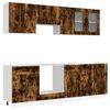vidaXL 8-tlg. K&uuml;chenschrank-Set Kalmar R&auml;uchereiche Holzwerkstoff