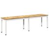 vidaXL Gartenbank 161 x 35 x 45 cm Massivholz Akazie Wei&szlig; Rechtwinklig