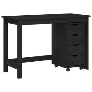 vidaXL Schreibtischschrank-Set 2 stk. Schwarz Massives Kiefernholz