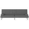 vidaXL Schlafsofa mit Getr&auml;nkehaltern Grau Kunstleder