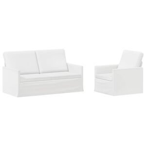 vidaXL Sofa-Set 2 pcs Wei&szlig; Stoff