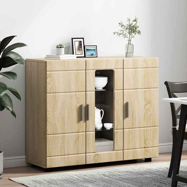 vidaXL Sideboard mit Tür Sonoma-Eiche 55,5 x 29 x 100 cm Holzwerkstoff