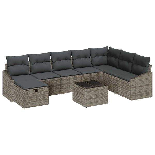 vidaXL Sofa Set mit Kissen 8 pcs Poly-Rattan