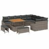 vidaXL Gartensofa-set 12 Stk. 7-Sitzanzahl Grau Poly Rattan