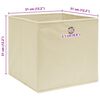 vidaXL Aufbewahrungsboxen 10 Stk. Creme 32x32x32 cm Stoff
