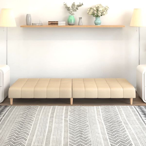 vidaXL Schlafsofa 2-Sitzer Creme Stoff