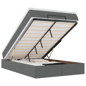 vidaXL Ottoman-Bett mit Matratze Dunkelgrau 120x190 cm Stoff