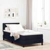 vidaXL Boxspringbett mit Matratze mit LED Schwarz 90 x 200 cm Stoff