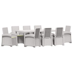vidaXL Garten Essgruppe 9 stk. Wei&szlig; und Creme PP