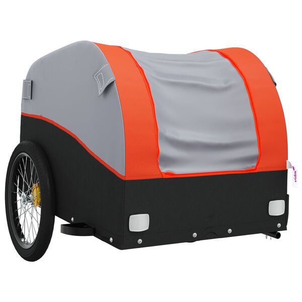 vidaXL Fahrradanhänger Schwarz und Orange 30 kg Eisen