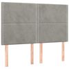 vidaXL Boxspringbett mit Matratze Hellgrau 140x200 cm Samt