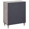 vidaXL Sideboard Grau und Gold 60 x 33 x 75 cm Massivholz Mango
