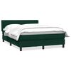 vidaXL Boxspringbett mit Matratze Dunkelgr&uuml;n 160x220 cm Samt