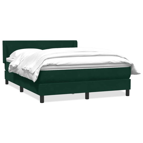vidaXL Boxspringbett mit Matratze Dunkelgr&uuml;n 160x220 cm Samt