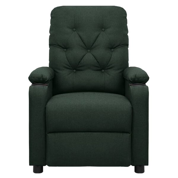 vidaXL Elektrischer Massagesessel Dunkelgr&uuml;n Stoff