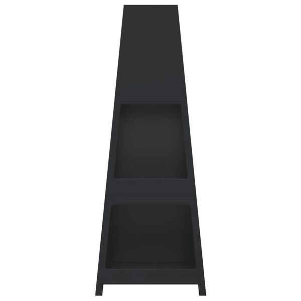 vidaXL Gartenkamin mit Holzablage Turm-Design Schwarz Stahl