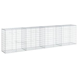 vidaXL Gabione mit Deckel 400x50x100 cm Verzinktes Eisen
