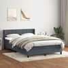 vidaXL Boxspringbett mit Matratze Dunkelgrau 140x220 cm Samt