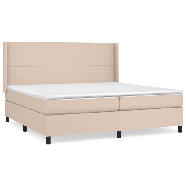 vidaXL Boxspringbett Matratze Cappuccino-Braun 200x200cm Kunstleder
