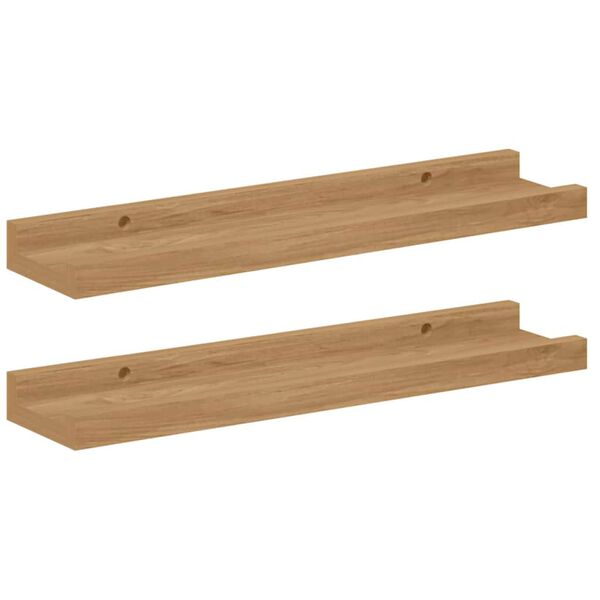 vidaXL Wandregal mit Regal 2 pcs Braun 40 x 9 x 3 cm Holzwerkstoff