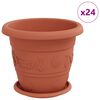 vidaXL Blument&ouml;pfe 24 pcs Ziegelrot &Oslash; 26 x 21,5 cm Kunststoff