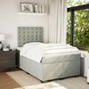 vidaXL Boxspringbett mit Matratze Hellgrau 120x190 cm Samt