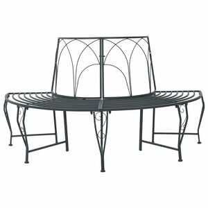 vidaXL Baumbank 4-Sitzanzahl 160 x 80 x 89 cm Stahl Silber Grau
